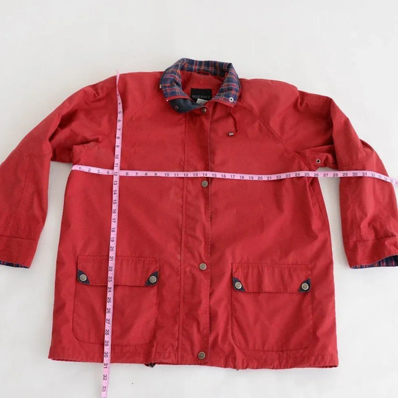 Vintage Sequence Image Red Full Zip Up Utility Coat Size XL - Picture 5 of 15